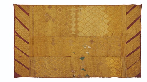 Woman's shawl, bagh, undivided Punjab, late 19th Century. Cotton plainweave embroidered with floss silk. 140 x 242cm (c) Karun Thakar Collection, photo by Desmond Brambley